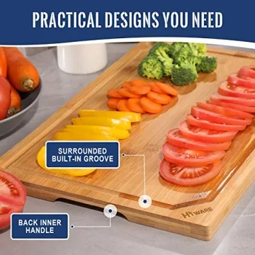 Hiware Bamboo Cutting Boards Set – Eco-friendly & Durable