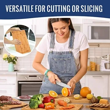 Hiware Bamboo Cutting Boards Set – Eco-friendly & Durable
