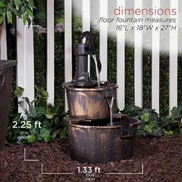 Alpine Rustic 2-Tier Barrel Water Fountain - 27 Inches