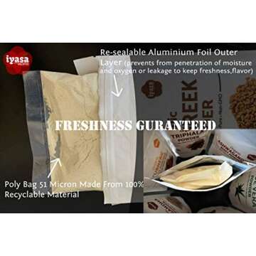 USDA Organic Barley Grass Powder 4 oz (113 Grams), Raw, Vegan, Green Super Food, Rich in Plant Protein, Fibers and Minerals, Natural Energy Booster and Body Detox, Resealable Pouch