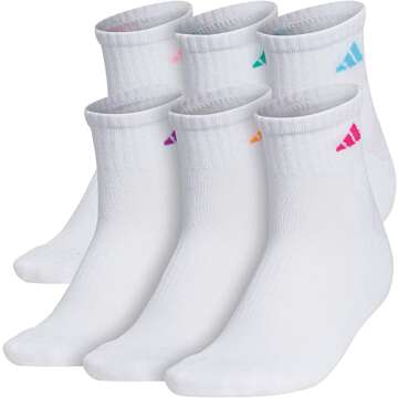 Adidas Women's Athletic Quarter Socks 6 Pack