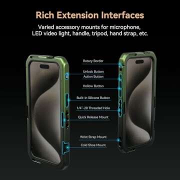 SMALLRIG x Brandon Li Mobile Video Cage for iPhone 15 Pro Max Co-Design Edition, Aluminum Alloy Smartphone Video Cage Case for Videography/Video Recording/YouTube/Live Streaming/Vlog - 4473