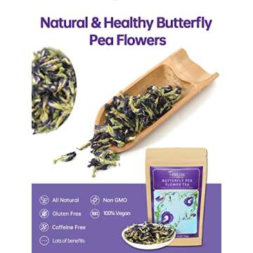 TeeLux Butterfly Pea Flower Tea - All-Natural, Color-Changing & Nutritious Tea for Cooking