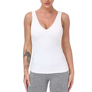 Versatile and Stylish Workout Tops for Women Yoga Tank with Built in Bra