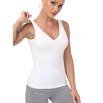 Workout Tops for Women Yoga Tank Tops with Built in Bra