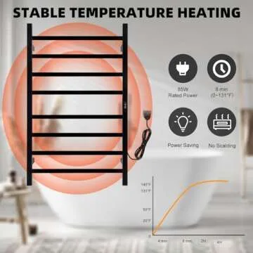 Nopwer Heated Towel Warmer - Luxury Towel Bar Rack