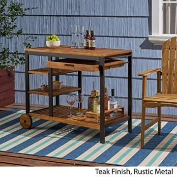 Elegant Christopher Knight Home Ishtar Bar Cart - Teak Finish