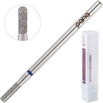 PANA 3/32” Diamond Nail Drill Bit (Medium Grit) - Professional Cuticle Nail Drill Bits for Acrylic Gel Nails Dry Manicure Pedicure Shape Remove Tools (Column Bit, Style 11)