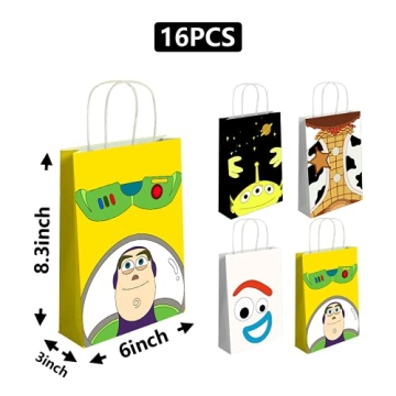 16 PCS Bright Toy Inspired Party Gift Bags for Kids