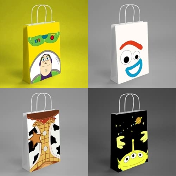16 PCS Bright Toy Inspired Party Gift Bags for Kids