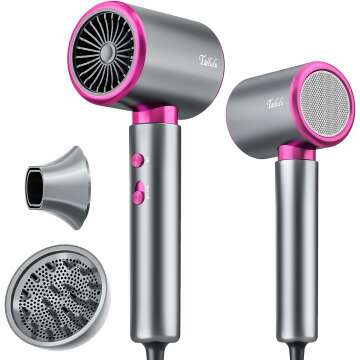 Tailulu Professional Ionic Hair Dryer - 1875W Low Noise Blow Dryer