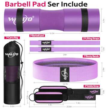 WALITO 8Pcs Barbell Pad Set for Hip Thrust - Squat Pad,Gym Accessories for Women with Bar Bad,Bench ...