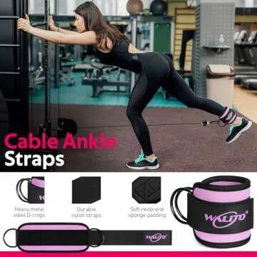 WALITO 8Pcs Barbell Pad Set for Hip Thrust - Squat Pad,Gym Accessories for Women with Bar Bad,Bench Press, with Gym Ankle Straps,Resistance Bands for Working Out,Lifting Strap,Carry Bag