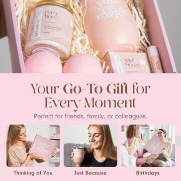 Unboxme Gifts For Women - Birthday Edition | Gift Box For Her | Thinking Of You Gift Basket with Mug, Scented Candle, Bath Bombs, Soap + More | Unique Gift Ideas