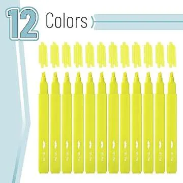 Mr. Pen Neon Highlighters - 12 Pcs Fluorescent Chisel Tip