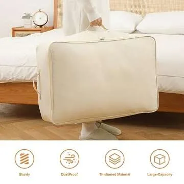 Surblue Clothing Storage Bags Clothes Organizer with Reinforced Handle Foldable Under Bed Storage Ba...