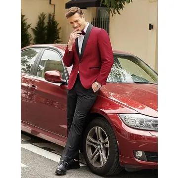 COOFANDY Men's Tuxedo Jacket for Weddings and Formal Events