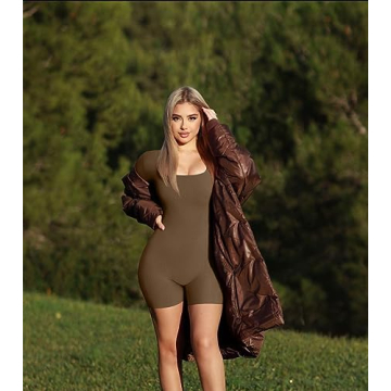 TOB Womens Yoga Rompers Stretchy Comfortable Workout Jumpsuit