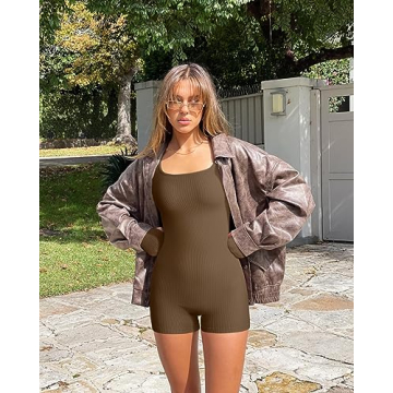 TOB Womens Yoga Rompers Stretchy Comfortable Workout Jumpsuit