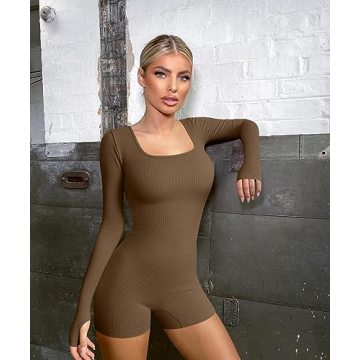 TOB Womens Yoga Rompers Stretchy Comfortable Workout Jumpsuit