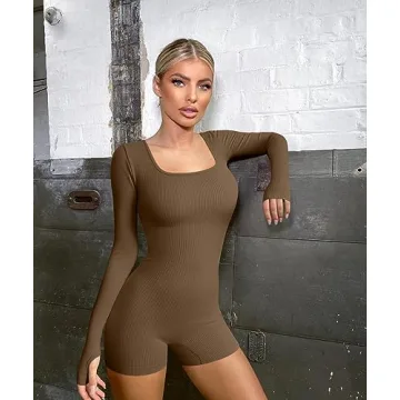 TOB Womens Yoga Rompers Stretchy Comfortable Workout Jumpsuit