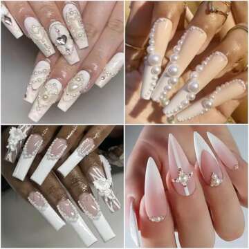 Mixed Size 2/3/4/5/6mm 1000Pcs Imitation Pearls Bead Half Round Flatback Pearl Rhinestones Beads Nai...