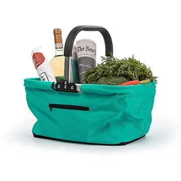 Collapsible Market Basket Portable for Shopping and Picnics