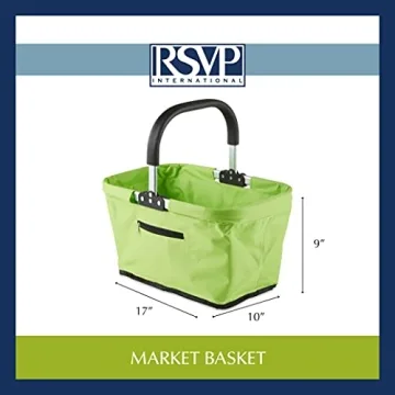 Collapsible Market Basket Portable for Shopping and Picnics