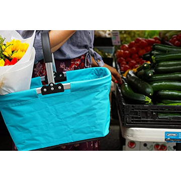 Collapsible Market Basket Portable for Shopping and Picnics