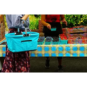 Collapsible Market Basket Portable for Shopping and Picnics