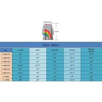 HILEELANG Toddler Girl Dress Cotton Long Sleeve Autumn Winter White Rainbow Stripe Casual Basic Shirt Dress 5T