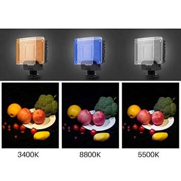 Aputure Amaran AL-M9 Mini Pocket LED Video Light On-Camera Fill Light + 12 pcs Extra Color Gel Filter, Portable Photography Light Video Shooting Accessories