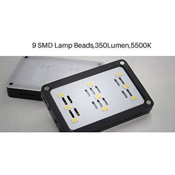 Aputure Amaran AL-M9 Mini Pocket LED Video Light On-Camera Fill Light + 12 pcs Extra Color Gel Filter, Portable Photography Light Video Shooting Accessories