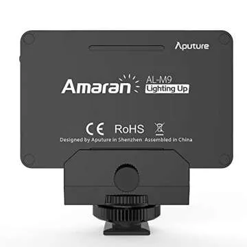 Aputure Amaran AL-M9 Mini Pocket LED Video Light On-Camera Fill Light + 12 pcs Extra Color Gel Filter, Portable Photography Light Video Shooting Accessories