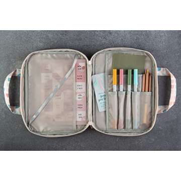 DIVERSEBEE Bible Cover with Handles, Zippered Bible Carrying Case for Women and Girls, Bible Tote Bag for Kids, Bible Book Cover, Bible Accessories, Christian Gifts 7.5 x 10 x 2.5in (Blossom)