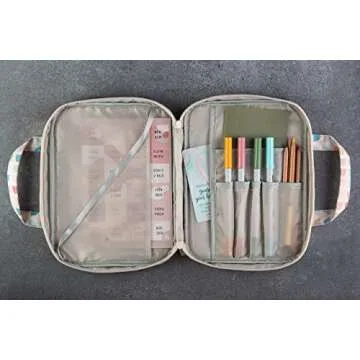 DIVERSEBEE Bible Cover with Handles, Zippered Bible Carrying Case for Women and Girls, Bible Tote Bag for Kids, Bible Book Cover, Bible Accessories, Christian Gifts 7.5 x 10 x 2.5in (Blossom)