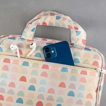 DIVERSEBEE Bible Cover with Handles, Zippered Bible Carrying Case for Women and Girls, Bible Tote Bag for Kids, Bible Book Cover, Bible Accessories, Christian Gifts 7.5 x 10 x 2.5in (Blossom)