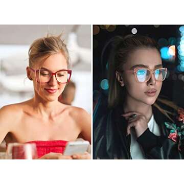 MEETSUN Blue Light Blocking Glasses for Women Anti Eyestrain Filter Blue Ray Oversized Computer Game...
