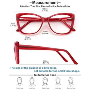 MEETSUN Blue Light Blocking Glasses for Women Anti Eyestrain Filter Blue Ray Oversized Computer Game Glasse&UV/Reduce Glare Lens (Red-Frame)