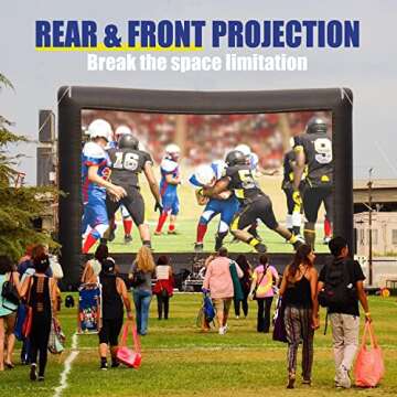 Inflatable Projector Screen - 16FT Outdoor Movie Screen with Blower and Carry Bag