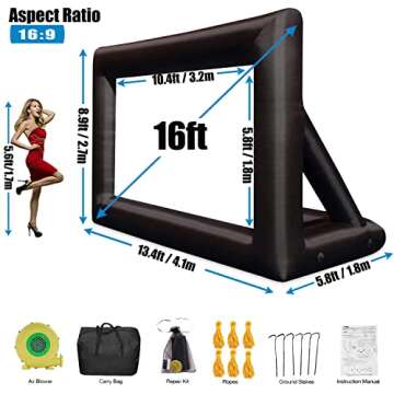 Inflatable 16FT Projector Screen for Outdoor Movie Nights