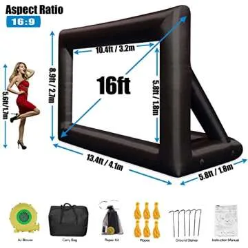 Inflatable 16FT Projector Screen for Outdoor Movie Nights