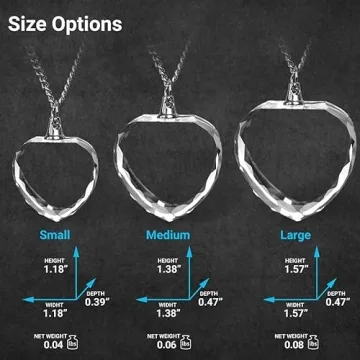 Personalized 3D Photo Crystal Engraved Heart Necklace