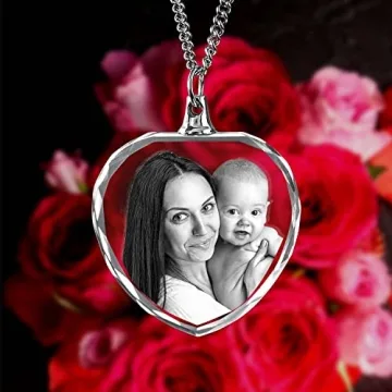 Personalized 3D Photo Crystal Engraved Heart Necklace