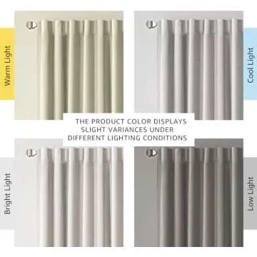 H.VERSAILTEX 100% Blackout Curtains for Bedroom with Black Liner Full Room Darkening Curtains 96 Inch Long Thermal Insulated Back Tab/Rod Pocket Window Drapes for Living Room, 2 Panels, Pumice Stone