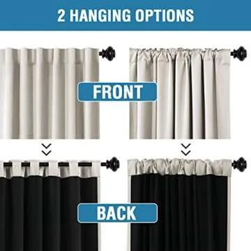 H.VERSAILTEX 100% Blackout Curtains for Bedroom with Black Liner Full Room Darkening Curtains 96 Inch Long Thermal Insulated Back Tab/Rod Pocket Window Drapes for Living Room, 2 Panels, Pumice Stone