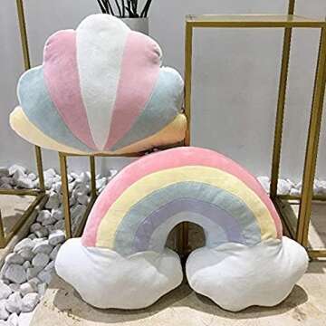 DIMUAT Rainbow Pillows - Playful Bedside Decor (19 in)