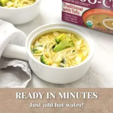 Edward & Sons Traditional Instant Miso-Cup with Tofu - Instant Miso Soup Packets, Miso Soup with Tofu, Instant Soup Packets - 1.3 Oz (Pack of 12)