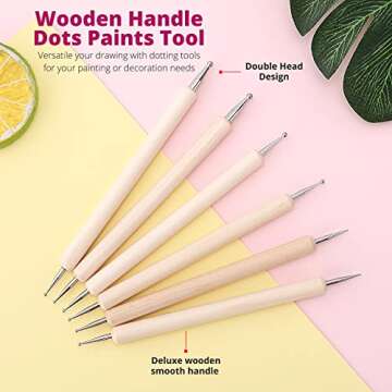 CraftDat Dotting Tools|10PCS Mandala Dotting Tools, Drawing & Art Supplies|Multiuse Mandala for Creative Nail Art, Rock Painting |Best for DIY Arts and Crafts for Adults and Kids(Blue)