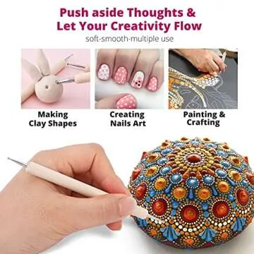 CraftDat Dotting Tools|10PCS Mandala Dotting Tools, Drawing & Art Supplies|Multiuse Mandala for Creative Nail Art, Rock Painting |Best for DIY Arts and Crafts for Adults and Kids(Blue)